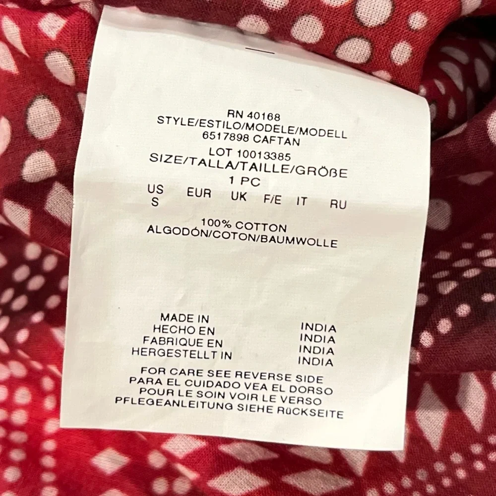 🆕 Miraclesuit Caftan Swimsuit Cover-up Women’s Tassles Cotton Red White Size S - Picture 6 of 9